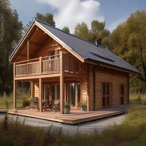 Casa Prefabricada Moderna con Paneles Sándwich Impermeables, Casa de Madera, Villa Forestal, Hotel, Resort, Sala de Estar, Dormitorio, Comedor, Baño - Product Image 2