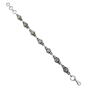 Pulsera de Cadena con Perlas de Agua Dulce y Plata 925 para Mujer, Diseño Clásico para Uso Diario, Engaste de Bisel en Forma de Bola - Product Image 3