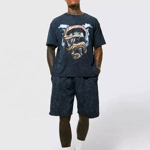 T-shirts délavés à l'acide pour hommes de haute qualité Nouveau design Meilleure vente Style formel Polyester/coton Tissu Offre Spéciale - Product Image 2