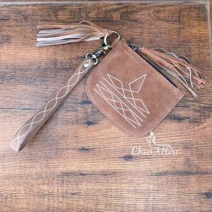 2024 New Design Vintage <b>Boot</b> Stitch Suede Leather <b>Zipper</b> Coin Purse Large Capacity Full Grain Genuine Cow Leather Coin Wallets - Product Image 1