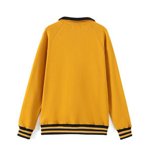 Alpha Gold Quarter Zip Sweatshirt-Col rond en chenille avec bande dorée, manchette côtelée et poche kangourou - Product Image 3
