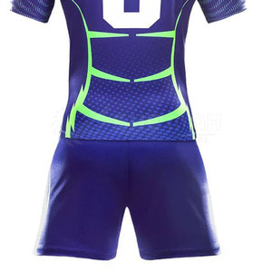 Uniforme de rugby à demi-manches couleur unie uniforme de rugby de haute qualité uniforme de rugby en polyester 100% sur mesure - Product Image 6