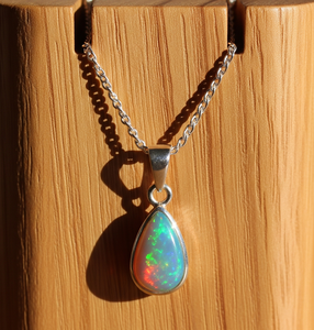 Colgantes de Acero Inoxidable Estilo Bohemio, Dijes de Moda de 18K, Ópalo Etíope Natural de Calidad, Piedras de Cristal Curativas, Chapado en Rodio - Product Image 6