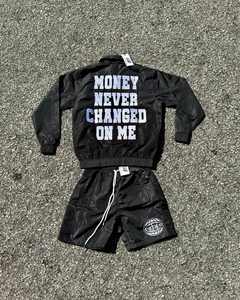 Vente en gros, ensemble short d'été, vestes et shorts coupe-vent 2 pièces, survêtement coupe-vent en nylon pour hommes - Product Image 3