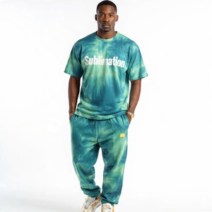 Camiseta de sublimación de verano, chándal, camiseta de manga corta con tinte de corbata para hombre, conjunto de pantalones lavados, camiseta Vintage con tinte de corbata, chándales - Product Image 3