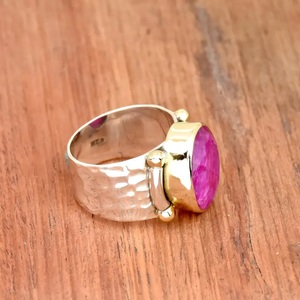 แหวนทับทิมแหวนเงิน925ใหญ่เป็นของขวัญ - Product Image 4