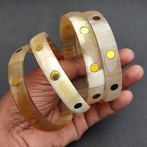 Brazalete Apilable Ecológico Estilo Amor, Hecho de Cuerno Natural con Detalles de Latón, Pulido a Mano, Joyería de Moda - Product Image 2