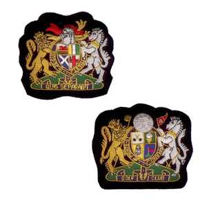 Custom Hand Embroidered Bullion Wire Blazer Badge Gold and <b>Silver</b> Premium Quality Nonwoven Felt Patch for Blazers Caps Jackets - Product Image 4