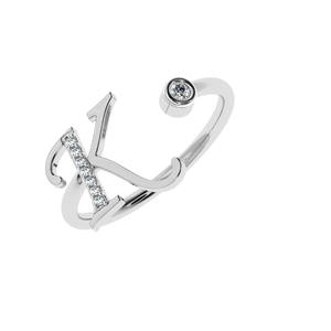 Personalizable 14K/18K Oro inicial anillo delicado K nombre diamante anillo personalizado regalo para mujeres - Product Image 3