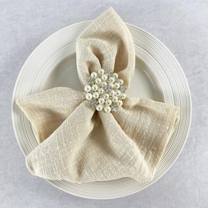 Serviettes en lin bleu poussiéreux modernes 100% coton motif brodé qualité classique élégant pour le dîner mariage cuisine avion utilisation - Product Image 6