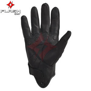 Gants de moto de sport de plein air en cuir de chèvre véritable noir de qualité supérieure, unisexes, pour la course à vélo - Product Image 5