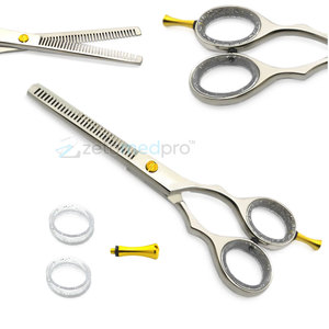 Tijeras de Entresacar Dobles para Peluquería, Herramienta de Estilismo para Barberos y Estilistas Profesionales, Tijeras de Entresacar Dobles Afiladas y Duraderas - Product Image 2