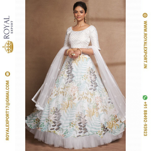 New Exclusive Organza and <b>Net</b> <b>Fabric</b> With Beautifully Designed Sequence Embroidered Work Lehenga Choli Collection - Product Image 2