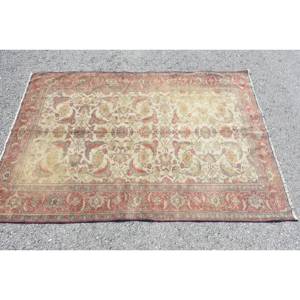 Tapis classique rouge beige 3,7x5,3 pieds Tapis turcs - Product Image 3