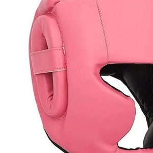 Protège-tête professionnel en cuir rose pour le sparring - Protection faciale haute performance - Casque d'entraînement ergonomique et confortable - Product Image 1