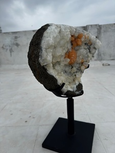 Natural White Apophyllite Crystal Cluster with Orange Stilbite Mineral Specimen Healing Stone Home Decor Display <b>Stand</b> single <b>pc</b> - Product Image 6