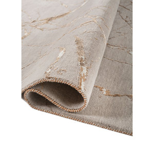 พรม Urban Pause Ela-302 ทอมือจากขนสัตว์และไหม สีเทาและดำ ลายแบบนามธรรม ทอแบบเรียบ สำหรับบ้าน ห้องโถง ห้องพัก - Kavi - Product Image 2