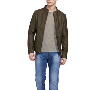 Chaqueta de Cuero Genuino para Hombre, Diseño Personalizado de Primera Calidad, Ropa de Invierno 2025, Transpirable, Estilo Bomber Informal con Cierre de Cremallera, OEM - Product Image 3