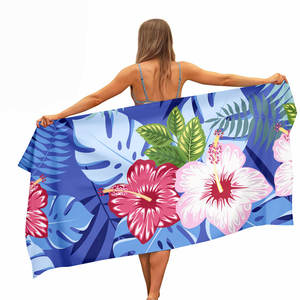 Toalla de playa de microfibra de flores coloridas con impresión Digital portátil de secado rápido sin arena de sublimación de alta calidad con bolsa - Product Image 2