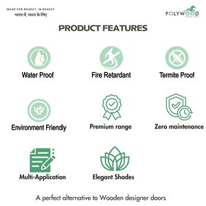 Decorative PVC Door for Bathroom and Bedroom <b>Waterproof</b> Termite Proof Fire Resistant Interior Door Solution High Strength - Product Image 6