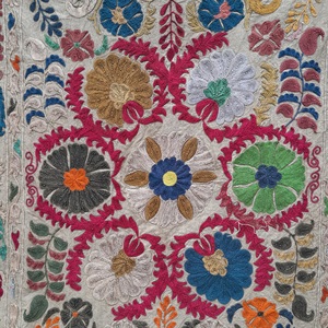 Lujoso Algodón hecho a mano Suzani bordado tiro para el hogar ropa de cama colcha hoja y colgante de pared Textiles para el hogar - Product Image 2