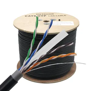 Factory Direct Outdoor Customized Wooden Reel/pull Box Utp Cat6 Lan Cable 305m CAT 6 UTP Ethernet Networking Cable