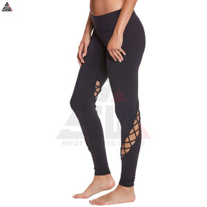 Leggings pour femmes en maille décontractée d'hiver avec logo OEM personnalisé, vêtements de fitness, pantalons de yoga, sport, extensible, respirant, fibre de bambou, taille mi-haute - Product Image 2
