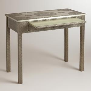 Ambrose Blanc Moderne Métal Aluminium Table Console Nouveau Design Mobilier Pliable pour Entrée Maison Salon Atelier Appartement - Product Image 1