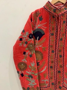 Suzani brodé court velours veste indien court doux manteau vêtements d'hiver veste manteau Floral femmes manteau - Product Image 3