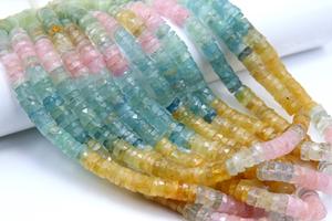 Cuentas naturales con forma de botón facetado de Aguamarina múltiple, tamaño de fabricación de joyas de 16 pulgadas, proveedor de fábrica de calidad rara - Product Image 4