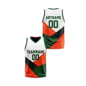 Uniformes de basket-ball personnalisés sublimés 100% polyester à manches courtes, respirants, à séchage rapide, grandes tailles, uniformes d'équipe personnalisés - Product Image 1