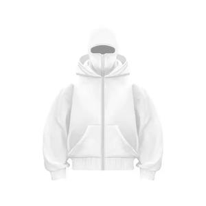 Sweat à capuche unisexe Ninja en molleton de coton 400 g/m² avec masque intégré, style streetwear, pour l'extérieur, avec motif visage 3D vierge, conçu pour hommes - Product Image 6