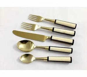 Nuevo juego de cubiertos de utensilios de cocina negro mate elegante comedor acero plata espejo cuchara Mesa vajilla cuchara - Product Image 1