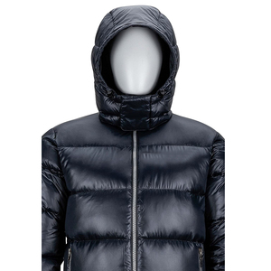 Veste matelassée classique décontractée et chaude à capuche avec col montant, logo frontal, rembourrage en fibre de polyester épaisse, design personnalisable - Product Image 5