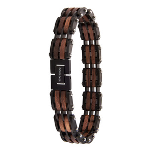 Pulsera de Cadena de Aleación de Zinc Chapada en Oro, Estilo Clásico Unisex, Diseño Segmentado en Tono Negro y Dorado - Product Image 4