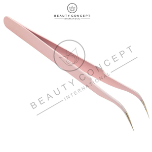 Stainless Steel Light <b>Pink</b> Color 6 Piece <b>Set</b> of Eyelash Tweezers Use for Personal Beauty Care by Beauty Concept International - Product Image 5
