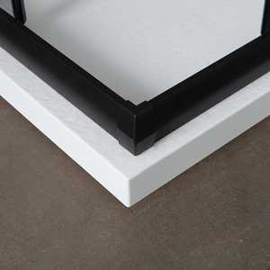 Mampara de Ducha Negra Mate de 70x90 H 190, Unidad de Baño Prefabricada con Cristal Transparente Serie Sky - Product Image 3