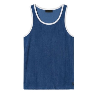 Camiseta sin mangas de algodón de rizo de color liso, diseño personalizado OEM, de secado rápido, tejido para culturismo, ideal para verano. - Product Image 2