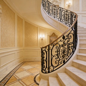 Rampe en fer forgé de style industriel, <span class=keywords><strong>garde</strong></span>-<span class=keywords><strong>corps</strong></span> en métal <span class=keywords><strong>noir</strong></span> mat pour escalier, balcon et design d'intérieur moderne - Product Image 3