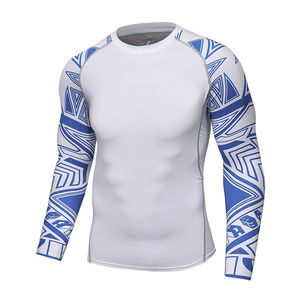 <b>Mens</b> Moisture Wicking Compression Rashguard <b>Long</b> <b>Sleeve</b> High Elastic Print Fitness <b>Tops</b> For Sports <b>Gym</b> Running Clothes Summer - Product Image 1