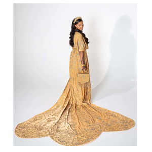 Authentic Somali Luxury African Wedding Dress Traditional Cotton Polyester Lace Dirac Design Embroidery <b>Silk</b> Eco-Friendly Slim - Product Image 3