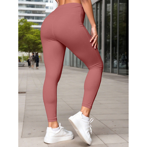 Mallas de yoga sin costuras de cintura alta XXL para mujer, pantalones cortos de gimnasio de moda de alta calidad rosa con estilo para Fitness y ejercicio - Product Image 2