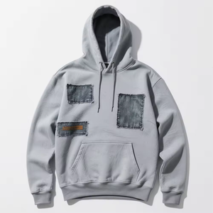 Sweat-shirt à capuche pour homme fabriqué professionnellement, en boîte, poids lourd, 800 GSM, avec un design délavé, patchs personnalisés - Product Image 1