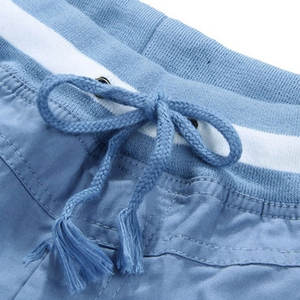 Shorts décontractés mi-taille pour hommes, tricotés, 100 % coton, séchage rapide, respirants, taille élastique, motif uni, logo personnalisable – Meilleures ventes - Product Image 2