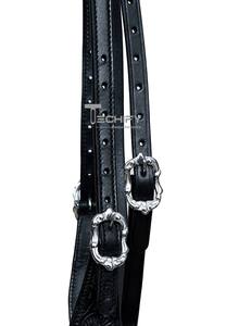 Premium Leather Dressage Horse Bridle with Turquoise Conchos and Silver Accents - Product Image 6