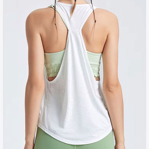Custom Ladies Gym Workout Tank Top Casual Fitness Stringer Vest <b>Singlet</b> Breathable Knitted Fabric Embroidery Active Yoga Tank - Product Image 5