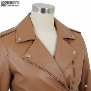 Offre spéciale, veste en cuir à manches longues pour femmes, design OEM personnalisé, nouvelle veste à la mode, veste en cuir personnalisée pour femmes - Product Image 4