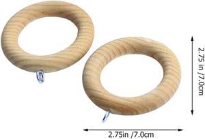 2 uds. De anillos para cortinas, anillo de madera sin terminar, anillo colgante para cortina para dormitorio, cortina para el hogar - Product Image 2