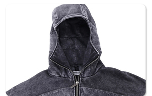 Sudaderas con Capucha Unisex con Cierre y Logotipo Personalizado, de Alta Calidad, 100% Algodón Felpa, Talla Grande, Bordado 3D, Lavado a la Piedra, Transpirables, Invierno, 360g - Product Image 4