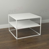 Table basse carrée en fer à double couche de style moderne avec hauteur réglable, mobilier de salon minimaliste européen